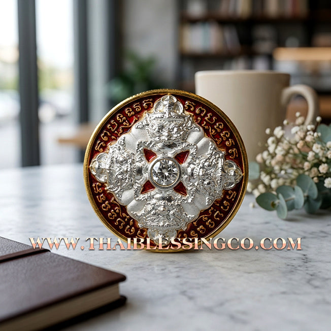 ✨🌑 Sacred "Rian Rahu Phi Chai Sombat" (The Victorious Rahu of Treasures) – Gold-Plated Samrit EditionThe Ultimate Celestial Shield for Unstoppable Wealth, Total Protection, and Supreme Authority!
