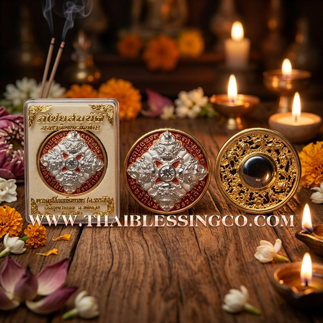 ✨🌑 Sacred "Rian Rahu Phi Chai Sombat" (The Victorious Rahu of Treasures) – Gold-Plated Samrit EditionThe Ultimate Celestial Shield for Unstoppable Wealth, Total Protection, and Supreme Authority!
