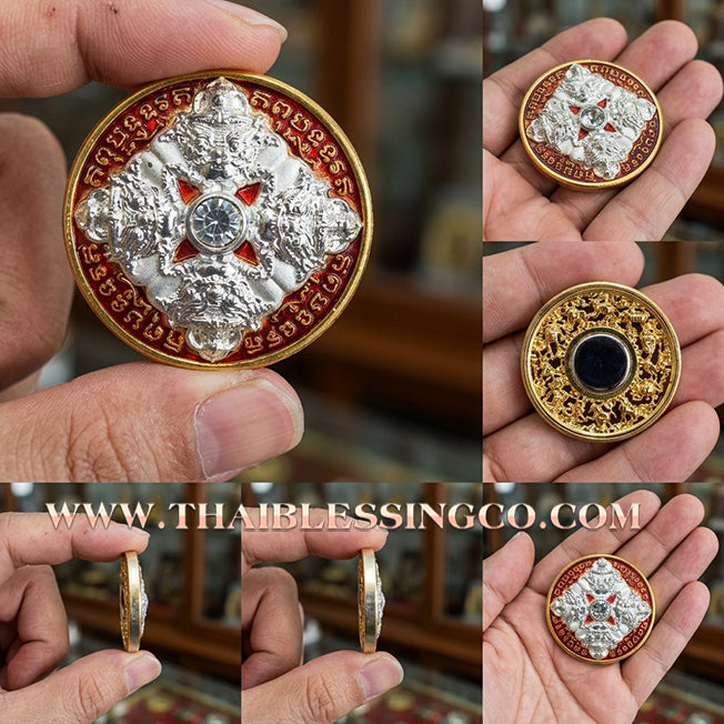 ✨🌑 Sacred "Rian Rahu Phi Chai Sombat" (The Victorious Rahu of Treasures) – Gold-Plated Samrit EditionThe Ultimate Celestial Shield for Unstoppable Wealth, Total Protection, and Supreme Authority!