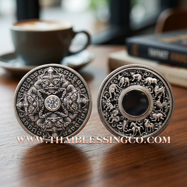 🌑 Sacred "Rian Rahu Phi Chai Sombat" (The Victorious Rahu of Treasures) – Thong Mekha Samrit Edition The Ultimate Celestial Shield for Financial Victory, Authority, and Destiny Realignment!