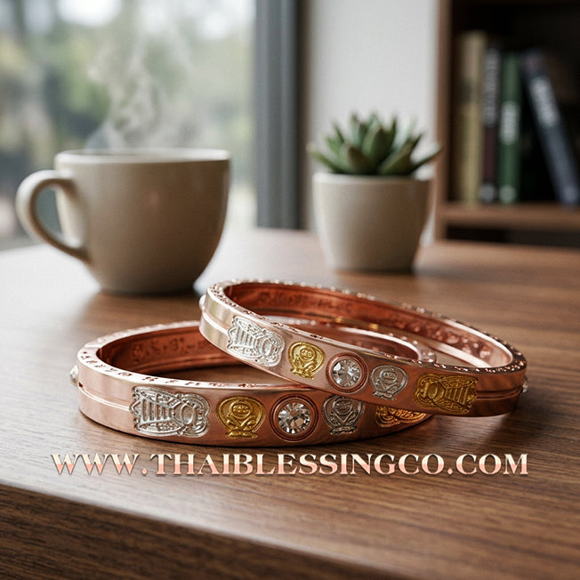 ✨🕉️ Sacred Rose Gold "To Ngoen To Kham" Fortune-Multiplying Hornet Bracelet: Master Achan Krai Det (2017 Exclusive Edition) – The Celestial Wealth Magnet for Infinite Prosperity and Divine Charisma