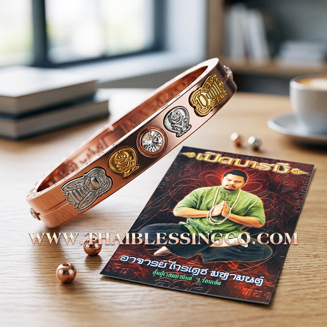 ✨🕉️ Sacred Rose Gold "To Ngoen To Kham" Fortune-Multiplying Hornet Bracelet: Master Achan Krai Det (2017 Exclusive Edition) – The Celestial Wealth Magnet for Infinite Prosperity and Divine Charisma