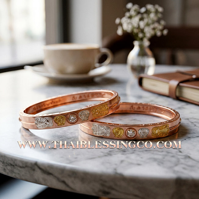 ✨🕉️ Sacred Rose Gold "To Ngoen To Kham" Fortune-Multiplying Hornet Bracelet: Master Achan Krai Det (2017 Exclusive Edition) – The Celestial Wealth Magnet for Infinite Prosperity and Divine Charisma