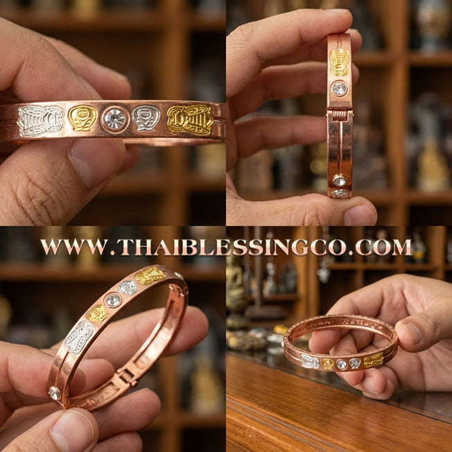 ✨🕉️ Sacred Rose Gold "To Ngoen To Kham" Fortune-Multiplying Hornet Bracelet: Master Achan Krai Det (2017 Exclusive Edition) – The Celestial Wealth Magnet for Infinite Prosperity and Divine Charisma