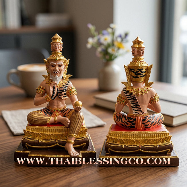 🧘‍♂️ Sacred "Rusi Phrom" (The Brahma Sage) – Hand-Painted Mineral Edition: Luang Pho Khlaeo, Wat Ruang Wet Mongkhon (2014) – The Supreme Engine for Creative Wealth, Sovereign Authority, and Absolute Life Elevation!