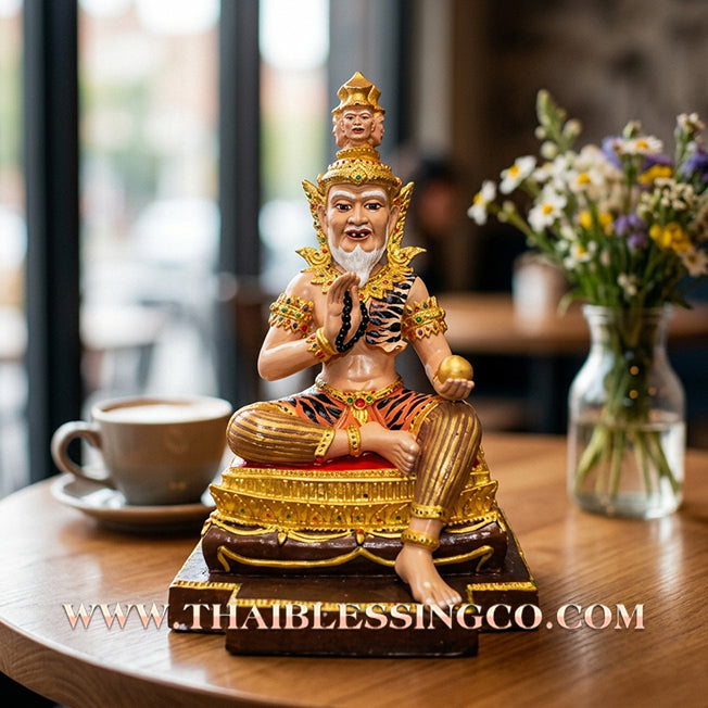 🧘‍♂️ Sacred "Rusi Phrom" (The Brahma Sage) – Hand-Painted Mineral Edition: Luang Pho Khlaeo, Wat Ruang Wet Mongkhon (2014) – The Supreme Engine for Creative Wealth, Sovereign Authority, and Absolute Life Elevation!