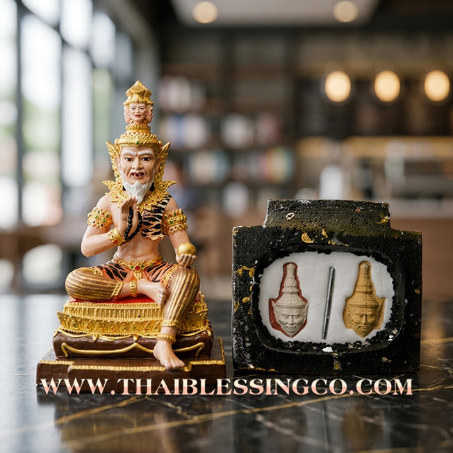 🧘‍♂️ Sacred "Rusi Phrom" (The Brahma Sage) – Hand-Painted Mineral Edition: Luang Pho Khlaeo, Wat Ruang Wet Mongkhon (2014) – The Supreme Engine for Creative Wealth, Sovereign Authority, and Absolute Life Elevation!
