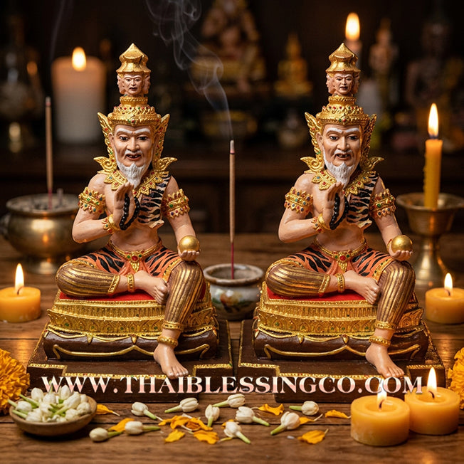 🧘‍♂️ Sacred "Rusi Phrom" (The Brahma Sage) – Hand-Painted Mineral Edition: Luang Pho Khlaeo, Wat Ruang Wet Mongkhon (2014) – The Supreme Engine for Creative Wealth, Sovereign Authority, and Absolute Life Elevation!