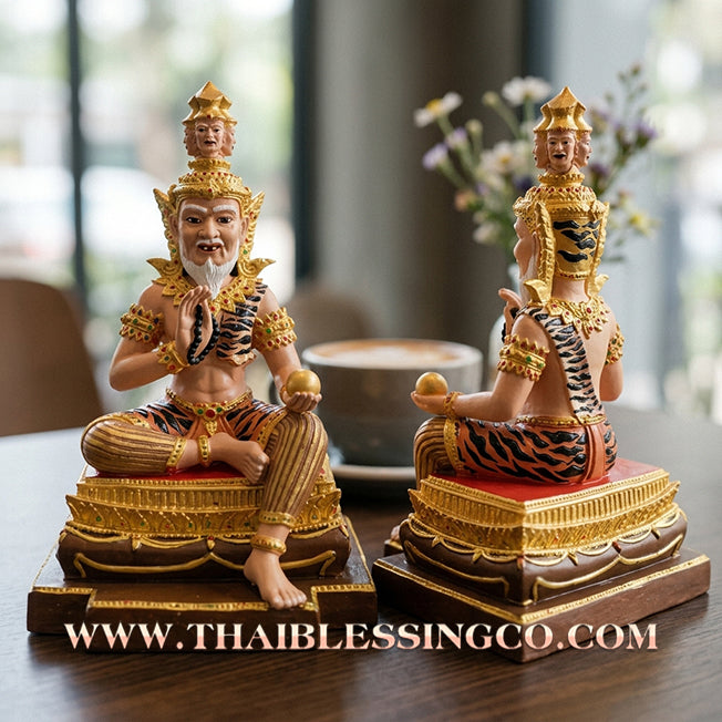 🧘‍♂️ Sacred "Rusi Phrom" (The Brahma Sage) – Hand-Painted Mineral Edition: Luang Pho Khlaeo, Wat Ruang Wet Mongkhon (2014) – The Supreme Engine for Creative Wealth, Sovereign Authority, and Absolute Life Elevation!