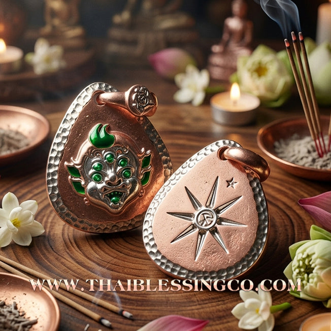 🔥 Sacred "Si Hu Ha Ta" (4 Ears & 5 Eyes) – Pink Gold-Plated & Enamel Samrit Edition: Arjan Subin Na Na Thong (2021) – The Legendary "Charcoal-to-Gold" Catalyst for Sudden Wealth, Business Windfalls, and Unstoppable Financial Success!