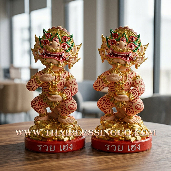 🔥 Sacred "Si Hu Ha Ta" (The Deity of Great Fortune) – Maha Heng Edition: Gold-Leaf Skin Detail – Kruba Kamfan, Wat Ko Choke (2023) – The High-Velocity Engine for Extraordinary Wealth, Sovereign Aura, and Absolute Victory!