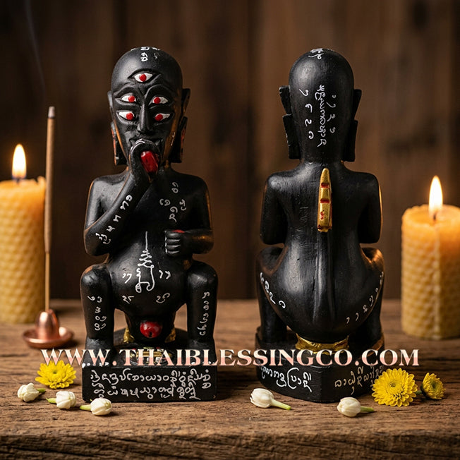 ✨🔥 Sacred "Si Hu Ha Ta" (The Deity of Miraculous Fortune) – Hand-Carved Wood Edition: Phra Arjan Rittichai (Tu Ing), Wat Inthrep (2017) – The Primal Engine for Organic Wealth, Sovereign Authority, and Commercial Victory!