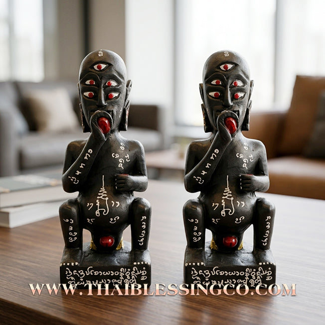 ✨🔥 Sacred "Si Hu Ha Ta" (The Deity of Miraculous Fortune) – Hand-Carved Wood Edition: Phra Arjan Rittichai (Tu Ing), Wat Inthrep (2017) – The Primal Engine for Organic Wealth, Sovereign Authority, and Commercial Victory!
