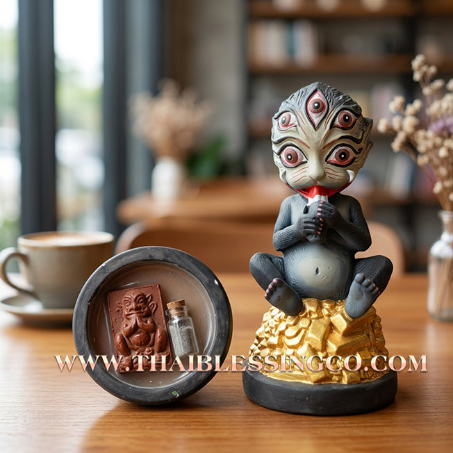 🔥 Sacred "Si Hu Ha Ta" (The Deity of Miraculous Fortune) – High-Grade Resin Edition: Luang Pu Chan, Wat Peri Phichai (2021) – The Master Tool for Rapid Wealth, Infinite Trade, and Sovereign Charisma!