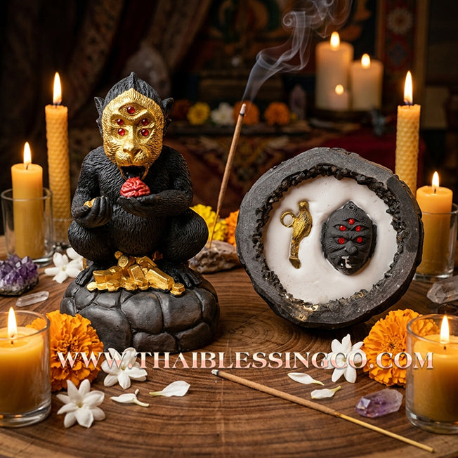 🔥 Sacred "Si Hu Ha Ta" (The Deity of Miraculous Fortune) – Mineral Ore with Golden Face Edition: Kruba Nuea Rit, Wat Tha Nak (2018) – The Primal Engine for Extreme Wealth, Sovereign Authority, and Unstoppable Prosperity!