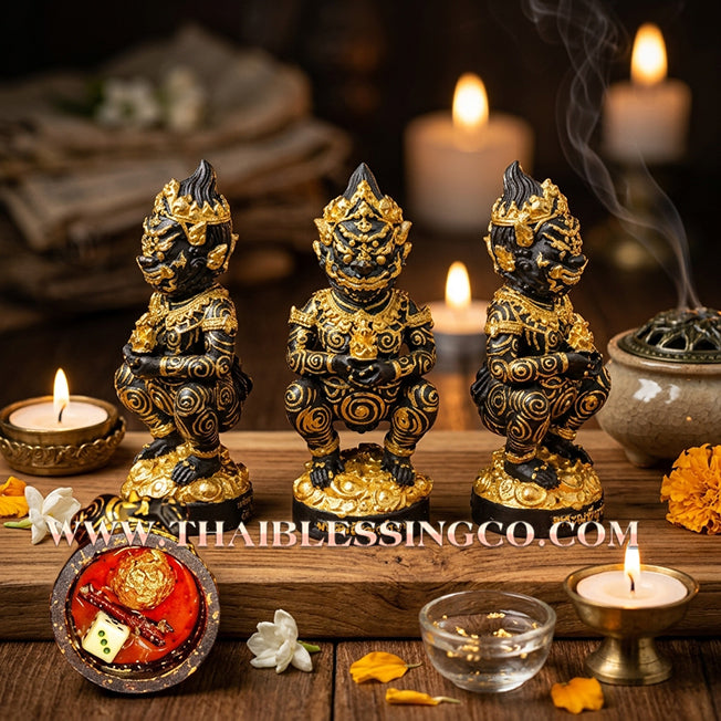 ✨🔥 Sacred "Si Hu Ha Ta" (The Lanna Wealth Deity) – Gold-Leaf Bronze Edition: Kruba Kamfan, Wat Ko Choke (2023) – The Imperial Engine for Supreme Windfalls, Golden Liquidity, and Sovereign Prosperity!