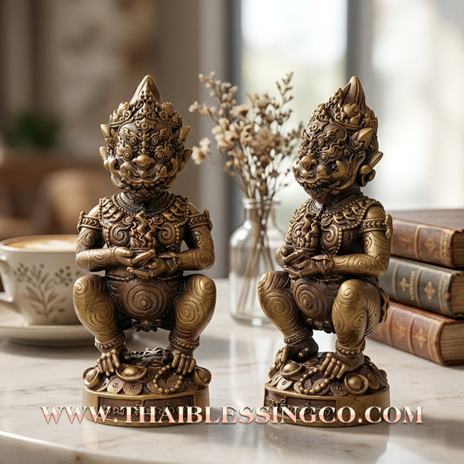 ✨🔥 Sacred "Si Hu Ha Ta" (The Lanna Wealth Deity) – Thong Lam-U Bronze Edition: Kruba Kamfan, Wat Ko Choke (2023) – The Radiant Engine for Windfall Luck, Massive Liquidity, and Sovereign Prosperity!