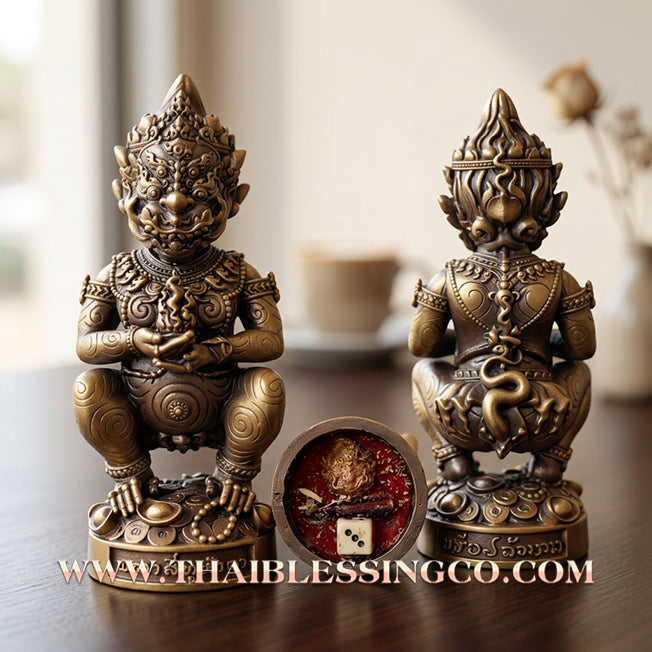 ✨🔥 Sacred "Si Hu Ha Ta" (The Lanna Wealth Deity) – Thong Lam-U Bronze Edition: Kruba Kamfan, Wat Ko Choke (2023) – The Radiant Engine for Windfall Luck, Massive Liquidity, and Sovereign Prosperity!