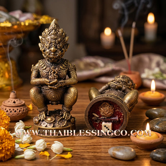 ✨🔥 Sacred "Si Hu Ha Ta" (The Lanna Wealth Deity) – Thong Lam-U Bronze Edition: Kruba Kamfan, Wat Ko Choke (2023) – The Radiant Engine for Windfall Luck, Massive Liquidity, and Sovereign Prosperity!