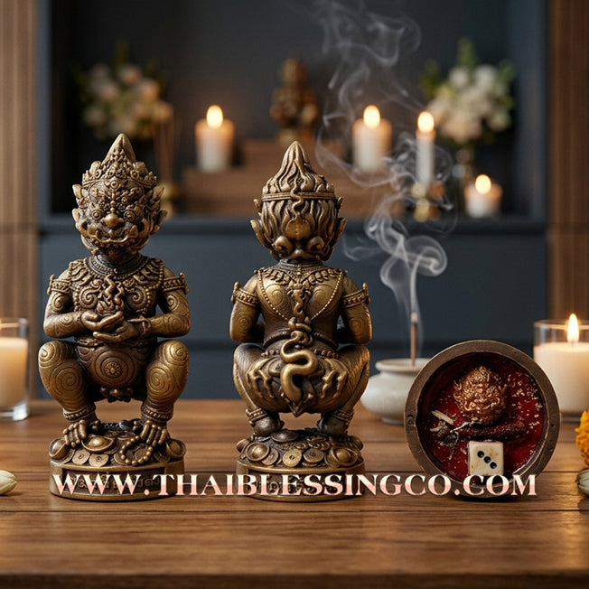 ✨🔥 Sacred "Si Hu Ha Ta" (The Lanna Wealth Deity) – Thong Lam-U Bronze Edition: Kruba Kamfan, Wat Ko Choke (2023) – The Radiant Engine for Windfall Luck, Massive Liquidity, and Sovereign Prosperity!