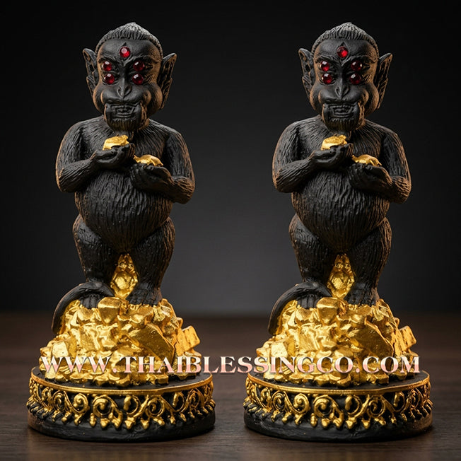 ✨🔥 Sacred "Si Hu Ha Ta" (The Standing Deity of Miraculous Fortune) – Mystical Mineral Ore Edition: Kruba Nuea Rit, Wat Tha Nak (2018) – The Vertical Engine for Peak Wealth, Sovereign Authority, and Unstoppable Prosperity!