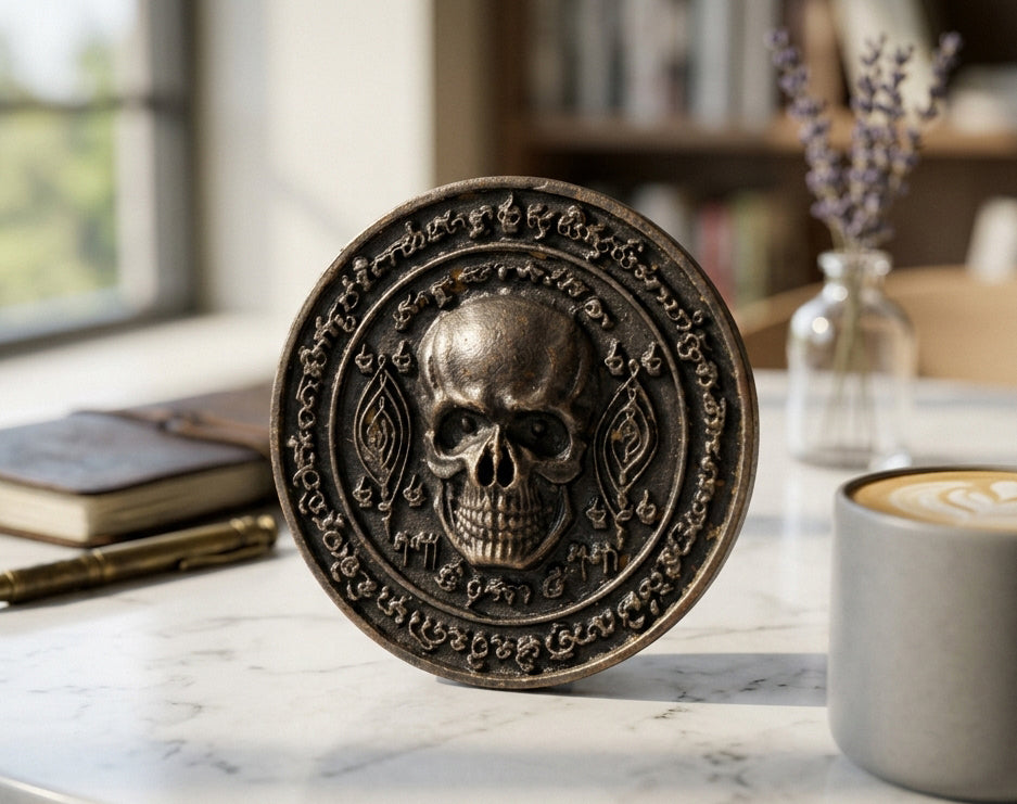 🕵️‍♂️ Sacred "Siddhi Chok" Whispering Spirit Medallion - The Divine Scout & Fortune Warner (Collector's Series) - Consecrated by Master Panuthep & Arjan Reed (Phor Phet) - Blackened Bronze Finish