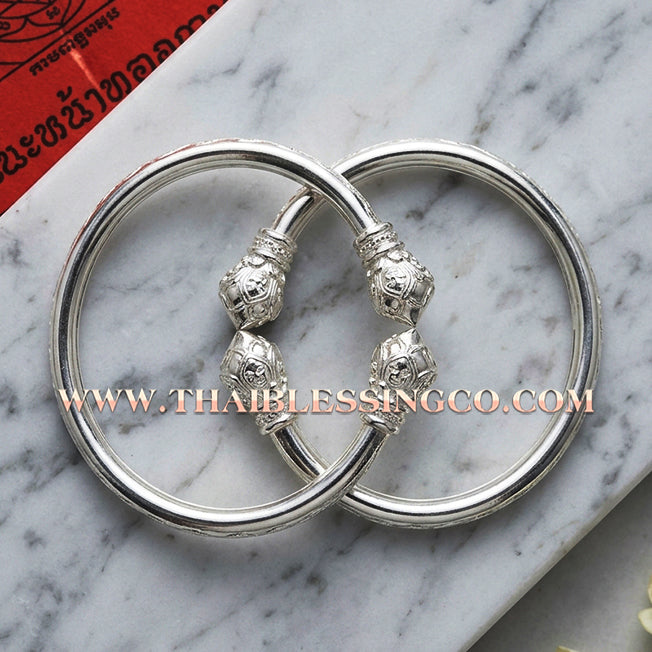 ✨🕉️ Sacred Silver-Plated Bronze "Billionaire Lotus" Bracelet: Master Achan Subin Na Na Thong (2016 Exclusive Edition) – The Ultimate Talisman for Spiritual Purity, Miraculous Fortune, and Flourishing Success