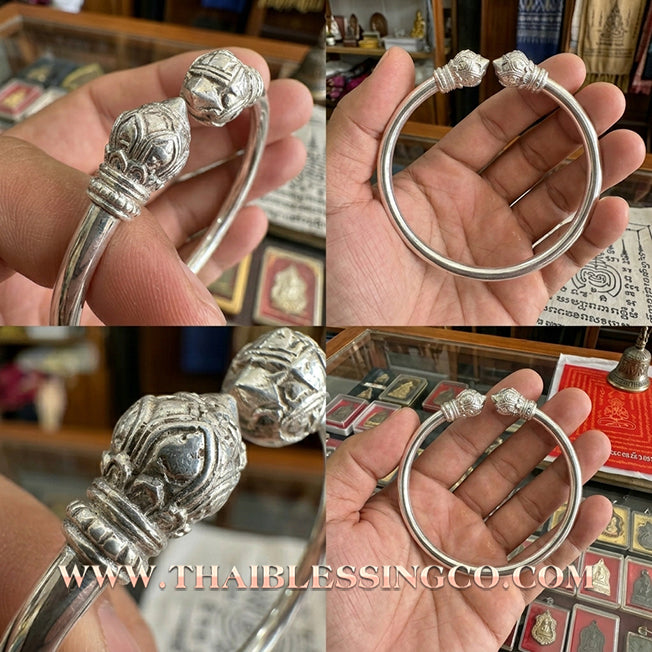 ✨🕉️ Sacred Silver-Plated Bronze "Billionaire Lotus" Bracelet: Master Achan Subin Na Na Thong (2016 Exclusive Edition) – The Ultimate Talisman for Spiritual Purity, Miraculous Fortune, and Flourishing Success