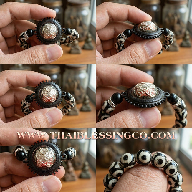 ✨🕉️ Sacred Silver-Plated Bronze Khot Setthi (Mega-Billionaire) Sacred Sphere – Saraphat Nuek Edition Luang Pho Wan, Wat Khlong Khun (2018) – The Ultimate Lanna-style Talisman for Manifesting Wealth, Universal Protection, and Infinite Prosperity