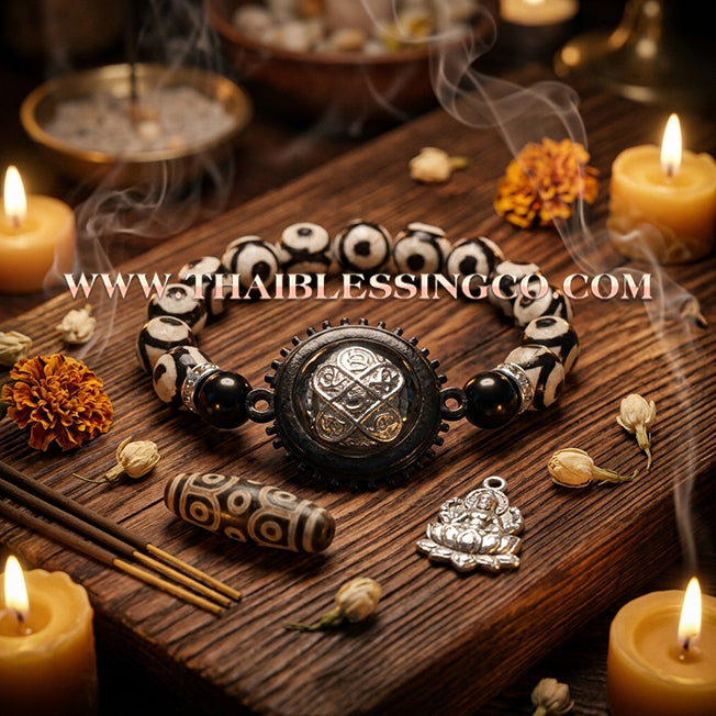 ✨🕉️ Sacred Silver-Plated Bronze Khot Setthi (Mega-Billionaire) Sacred Sphere – Saraphat Nuek Edition Luang Pho Wan, Wat Khlong Khun (2018) – The Ultimate Lanna-style Talisman for Manifesting Wealth, Universal Protection, and Infinite Prosperity