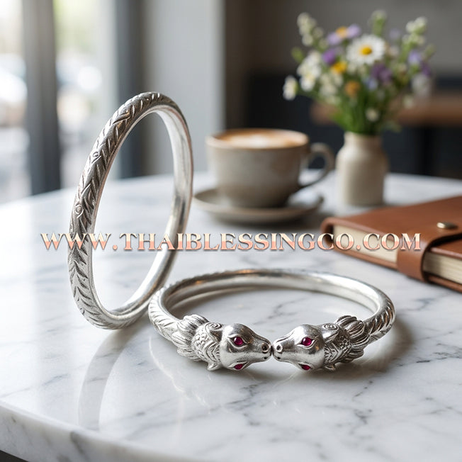 ✨🕉️ Sacred Silver-Plated Bronze "Nine-Tailed Fox Millionaire" Bracelet: Master Achan Subin Na Na Thong (2016 Exclusive Edition) – The Ultimate Celestial Enchantment Talisman for Billionaire Wealth, Irresistible Charisma, and Social Dominance