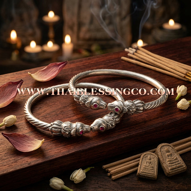 ✨🕉️ Sacred Silver-Plated Bronze "Nine-Tailed Fox Millionaire" Bracelet: Master Achan Subin Na Na Thong (2016 Exclusive Edition) – The Ultimate Celestial Enchantment Talisman for Billionaire Wealth, Irresistible Charisma, and Social Dominance