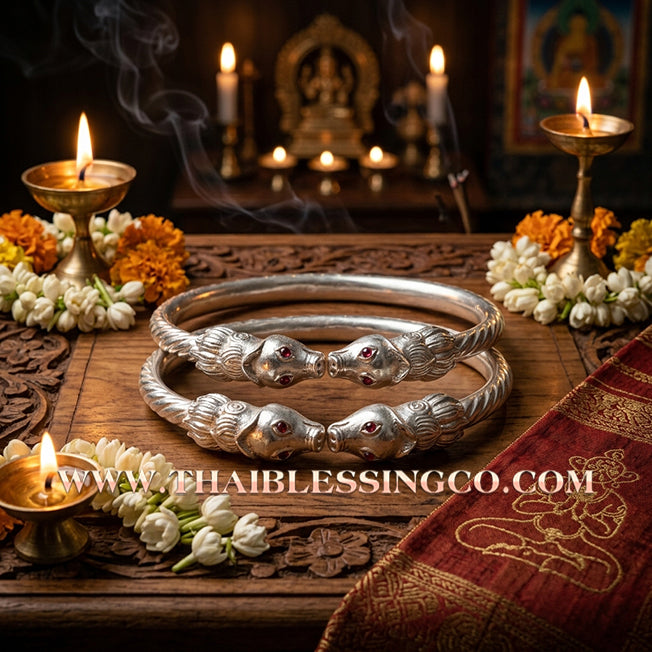 ✨🕉️ Sacred Silver-Plated Bronze "Nine-Tailed Fox Millionaire" Bracelet: Master Achan Subin Na Na Thong (2016 Exclusive Edition) – The Ultimate Celestial Enchantment Talisman for Billionaire Wealth, Irresistible Charisma, and Social Dominance