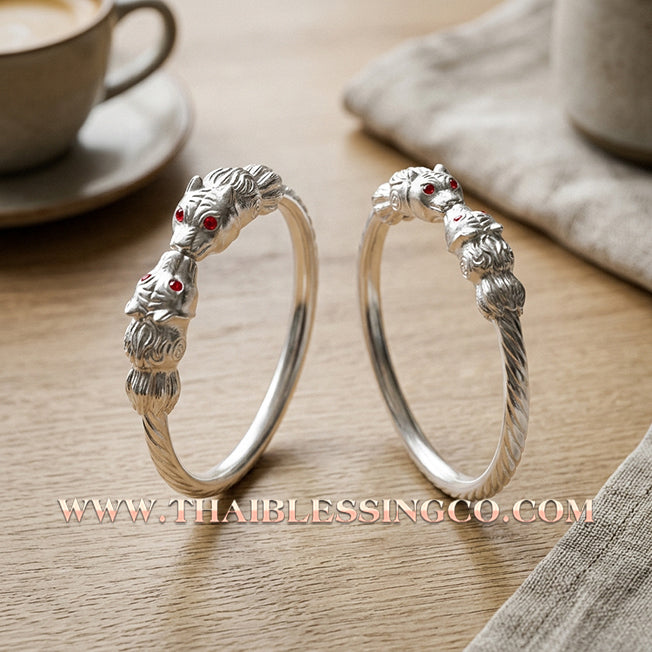 ✨🕉️ Sacred Silver-Plated Bronze "Nine-Tailed Fox Millionaire" Bracelet: Master Achan Subin Na Na Thong (2016 Exclusive Edition) – The Ultimate Celestial Enchantment Talisman for Billionaire Wealth, Irresistible Charisma, and Social Dominance