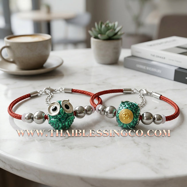 ✨🕉️ Sacred Silver-Plated Bronze "Phaya Nok Thue Thue" (Great Owl of Fortune) – Green Enamel Edition: Kruba Tao, Wat Ubosot Ban Lao (2020) – The Ultimate Lanna Talisman for Elite Business Success, Precision Luck, and Financial Growth