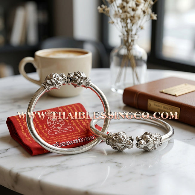 ✨🕉️ Sacred Silver-Plated Bronze "Sihuhuata Millionaire" Bracelet: Master Achan Subin Na Na Thong (2016 Exclusive Edition) – The Legendary Lanna Talisman for Turning Coal into Gold and Manifesting Billionaire Wealth