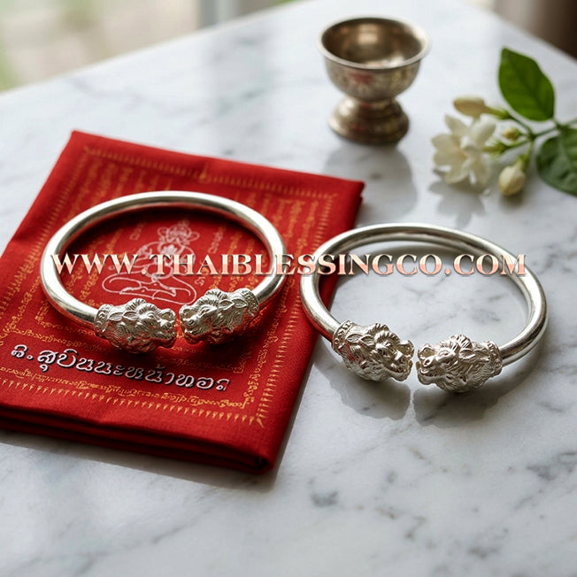 ✨🕉️ Sacred Silver-Plated Bronze "Sihuhuata Millionaire" Bracelet: Master Achan Subin Na Na Thong (2016 Exclusive Edition) – The Legendary Lanna Talisman for Turning Coal into Gold and Manifesting Billionaire Wealth
