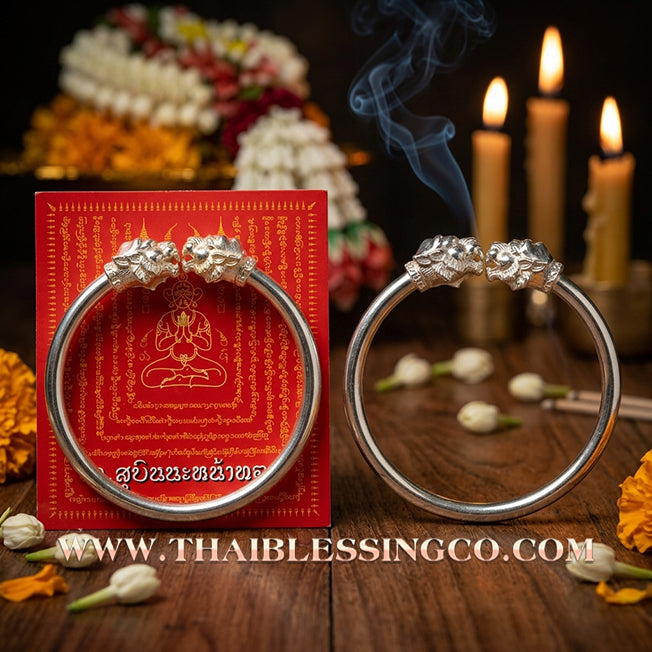 ✨🕉️ Sacred Silver-Plated Bronze "Sihuhuata Millionaire" Bracelet: Master Achan Subin Na Na Thong (2016 Exclusive Edition) – The Legendary Lanna Talisman for Turning Coal into Gold and Manifesting Billionaire Wealth