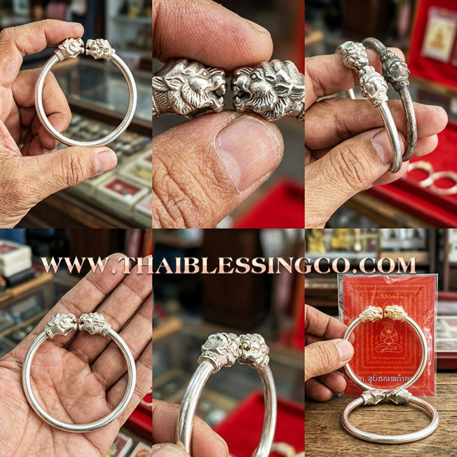 ✨🕉️ Sacred Silver-Plated Bronze "Sihuhuata Millionaire" Bracelet: Master Achan Subin Na Na Thong (2016 Exclusive Edition) – The Legendary Lanna Talisman for Turning Coal into Gold and Manifesting Billionaire Wealth