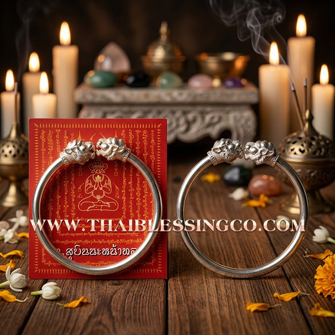 ✨🕉️ Sacred Silver-Plated Bronze "Sihuhuata Millionaire" Bracelet: Master Achan Subin Na Na Thong (2016 Exclusive Edition) – The Legendary Lanna Talisman for Turning Coal into Gold and Manifesting Billionaire Wealth