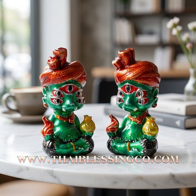 ✨🕉️ Sacred "Silver-Plated & Green-Bodied" Phraya Si Hu Ha Ta (The 4-Ears 5-Eyes Deity) The High-Frequency Tool for Rapid Financial Breakthroughs, Irresistible Aura, and Absolute Dominance!