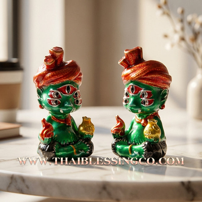 ✨🕉️ Sacred "Silver-Plated & Green-Bodied" Phraya Si Hu Ha Ta (The 4-Ears 5-Eyes Deity) The High-Frequency Tool for Rapid Financial Breakthroughs, Irresistible Aura, and Absolute Dominance!