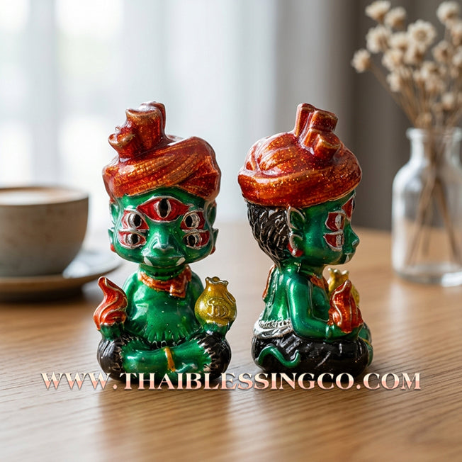 ✨🕉️ Sacred "Silver-Plated & Green-Bodied" Phraya Si Hu Ha Ta (The 4-Ears 5-Eyes Deity) The High-Frequency Tool for Rapid Financial Breakthroughs, Irresistible Aura, and Absolute Dominance!