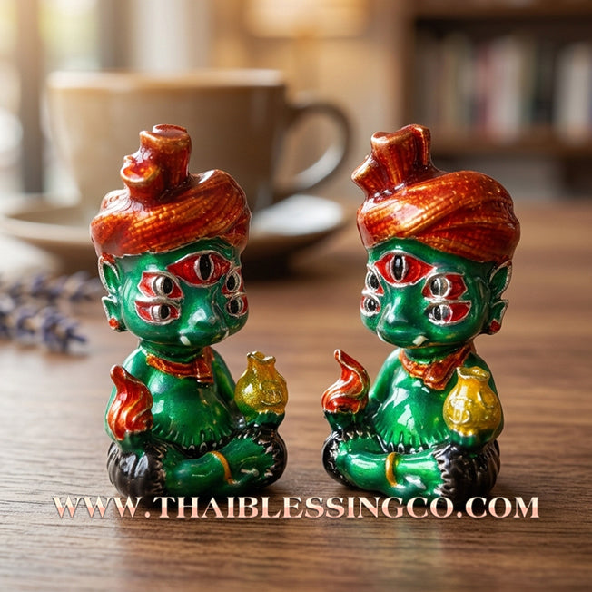✨🕉️ Sacred "Silver-Plated & Green-Bodied" Phraya Si Hu Ha Ta (The 4-Ears 5-Eyes Deity) The High-Frequency Tool for Rapid Financial Breakthroughs, Irresistible Aura, and Absolute Dominance!