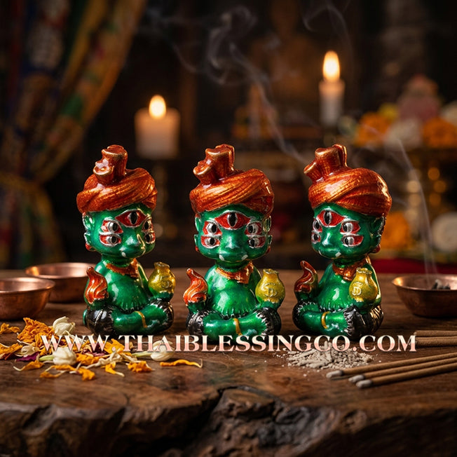 ✨🕉️ Sacred "Silver-Plated & Green-Bodied" Phraya Si Hu Ha Ta (The 4-Ears 5-Eyes Deity) The High-Frequency Tool for Rapid Financial Breakthroughs, Irresistible Aura, and Absolute Dominance!