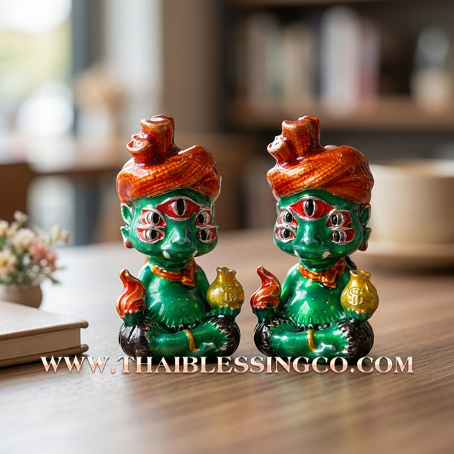✨🕉️ Sacred "Silver-Plated & Green-Bodied" Phraya Si Hu Ha Ta (The 4-Ears 5-Eyes Deity) The High-Frequency Tool for Rapid Financial Breakthroughs, Irresistible Aura, and Absolute Dominance!