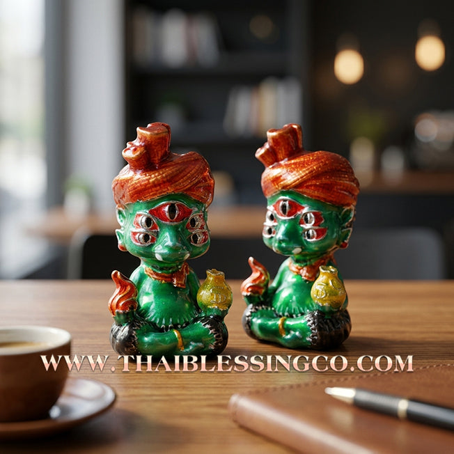 ✨🕉️ Sacred "Silver-Plated & Green-Bodied" Phraya Si Hu Ha Ta (The 4-Ears 5-Eyes Deity) The High-Frequency Tool for Rapid Financial Breakthroughs, Irresistible Aura, and Absolute Dominance!