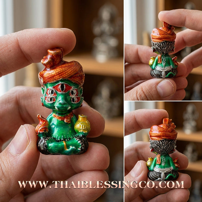 ✨🕉️ Sacred "Silver-Plated & Green-Bodied" Phraya Si Hu Ha Ta (The 4-Ears 5-Eyes Deity) The High-Frequency Tool for Rapid Financial Breakthroughs, Irresistible Aura, and Absolute Dominance!