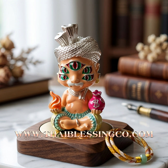 ✨🕉️ Sacred "Silver-Plated & Skin-Tone Enamel" Phraya Si Hu Ha Ta (The 4-Ears 5-Eyes Deity) – Instant Wealth EditionThe High-Frequency Tool for Rapid Financial Breakthroughs, Irresistible Aura, and Absolute Dominance!