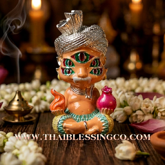 ✨🕉️ Sacred "Silver-Plated & Skin-Tone Enamel" Phraya Si Hu Ha Ta (The 4-Ears 5-Eyes Deity) – Instant Wealth EditionThe High-Frequency Tool for Rapid Financial Breakthroughs, Irresistible Aura, and Absolute Dominance!